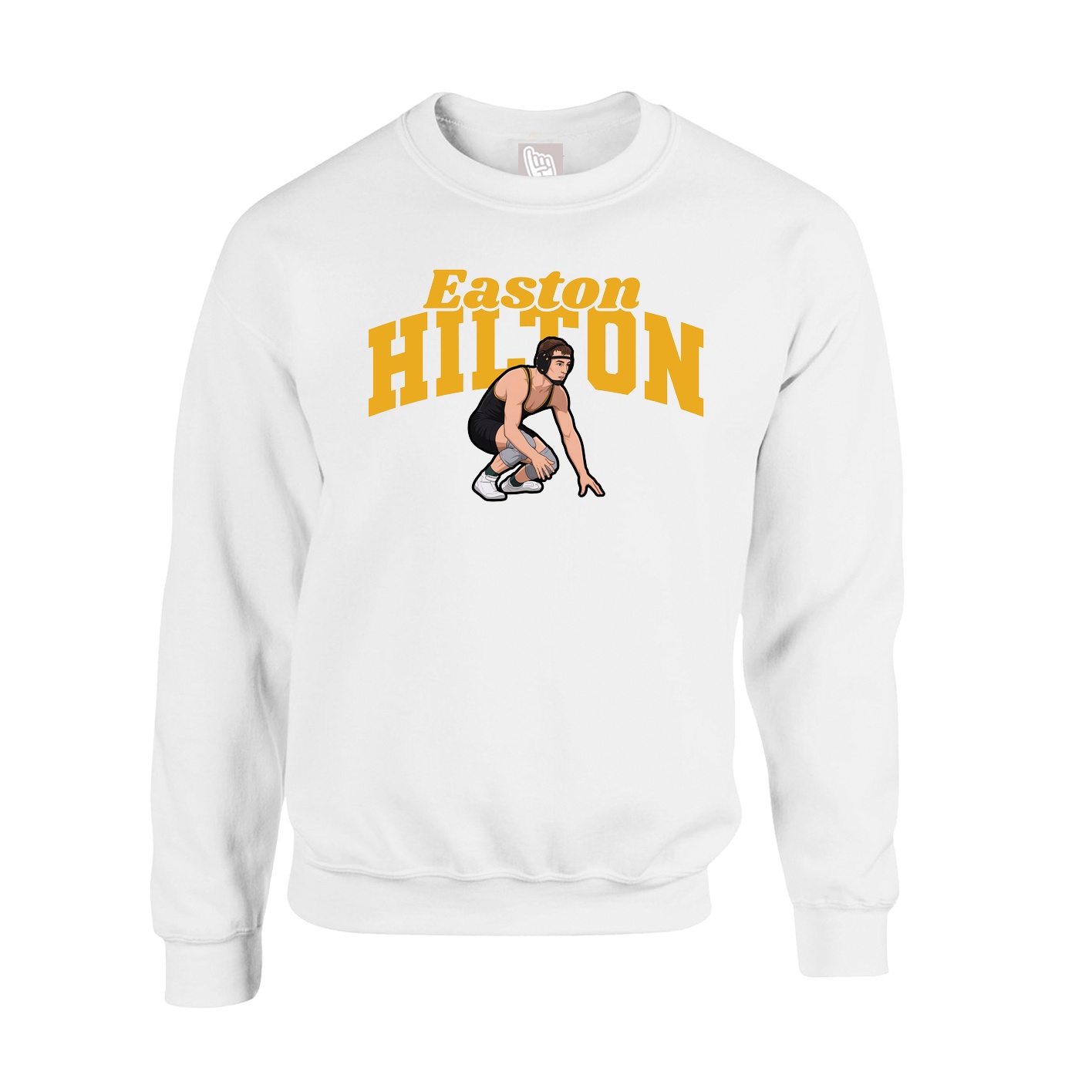 Fleece Crew — Signature Arch in White