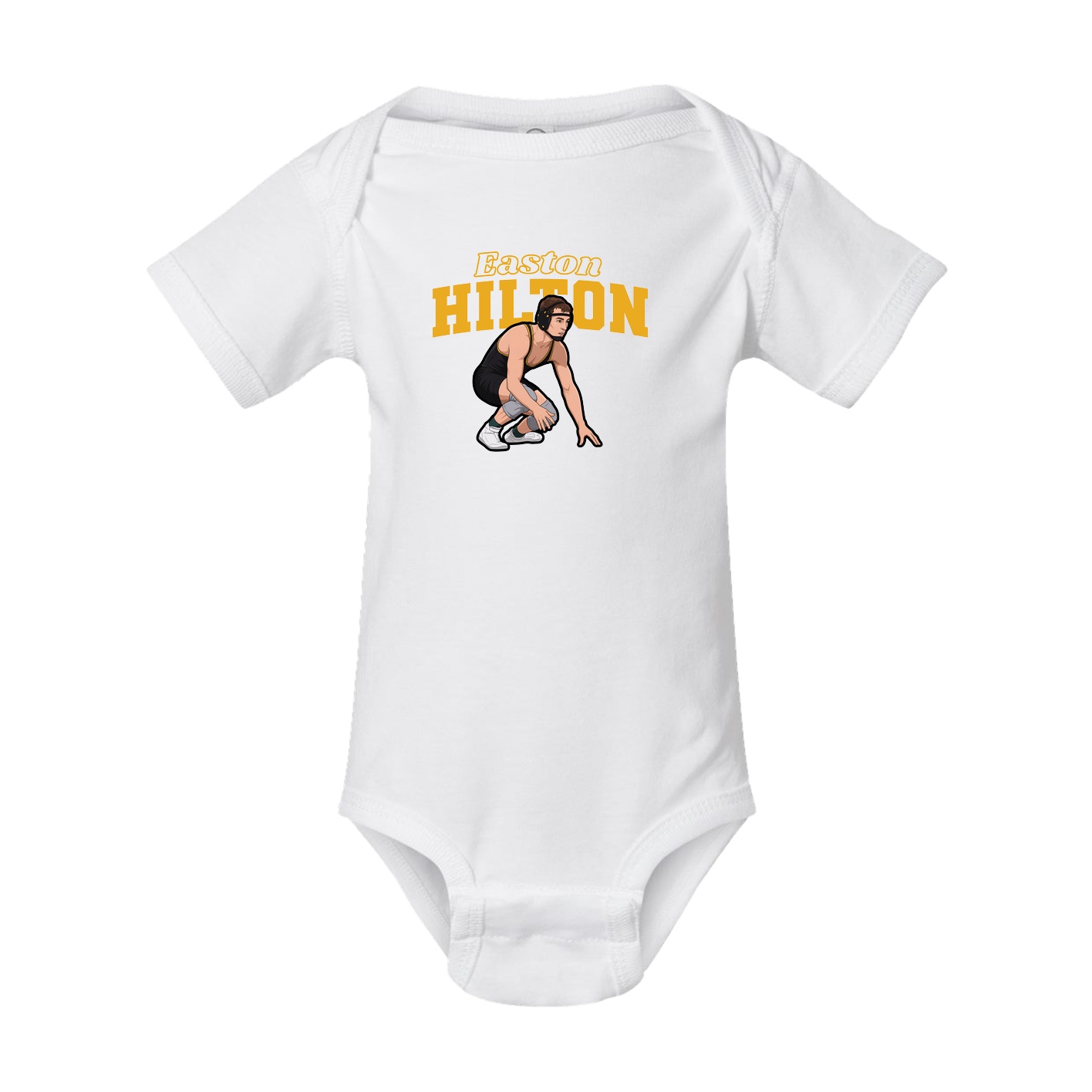 Baby Onesie — Name Arch in White