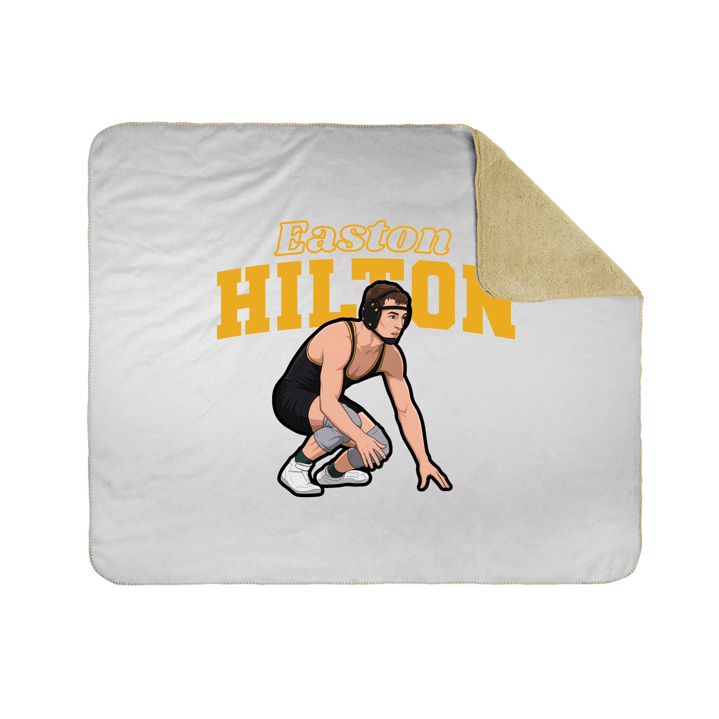 Throw Blanket — Name Arch in White