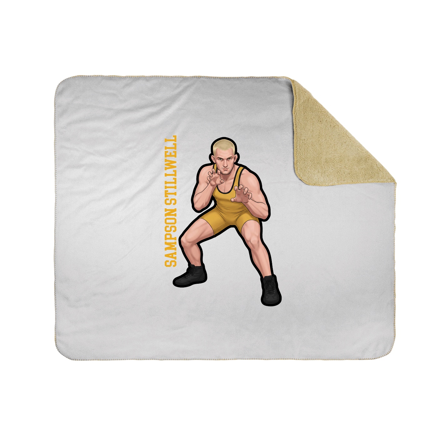Throw Blanket — Name Vertical in White
