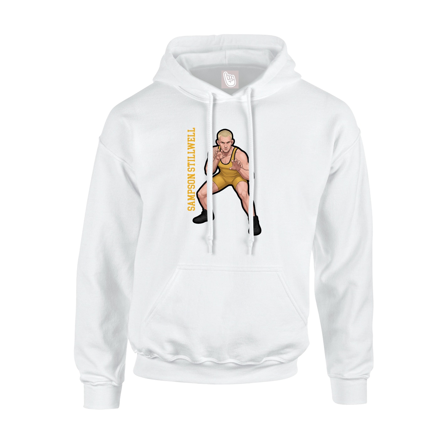 Youth Hoodie — Name Vertical in White