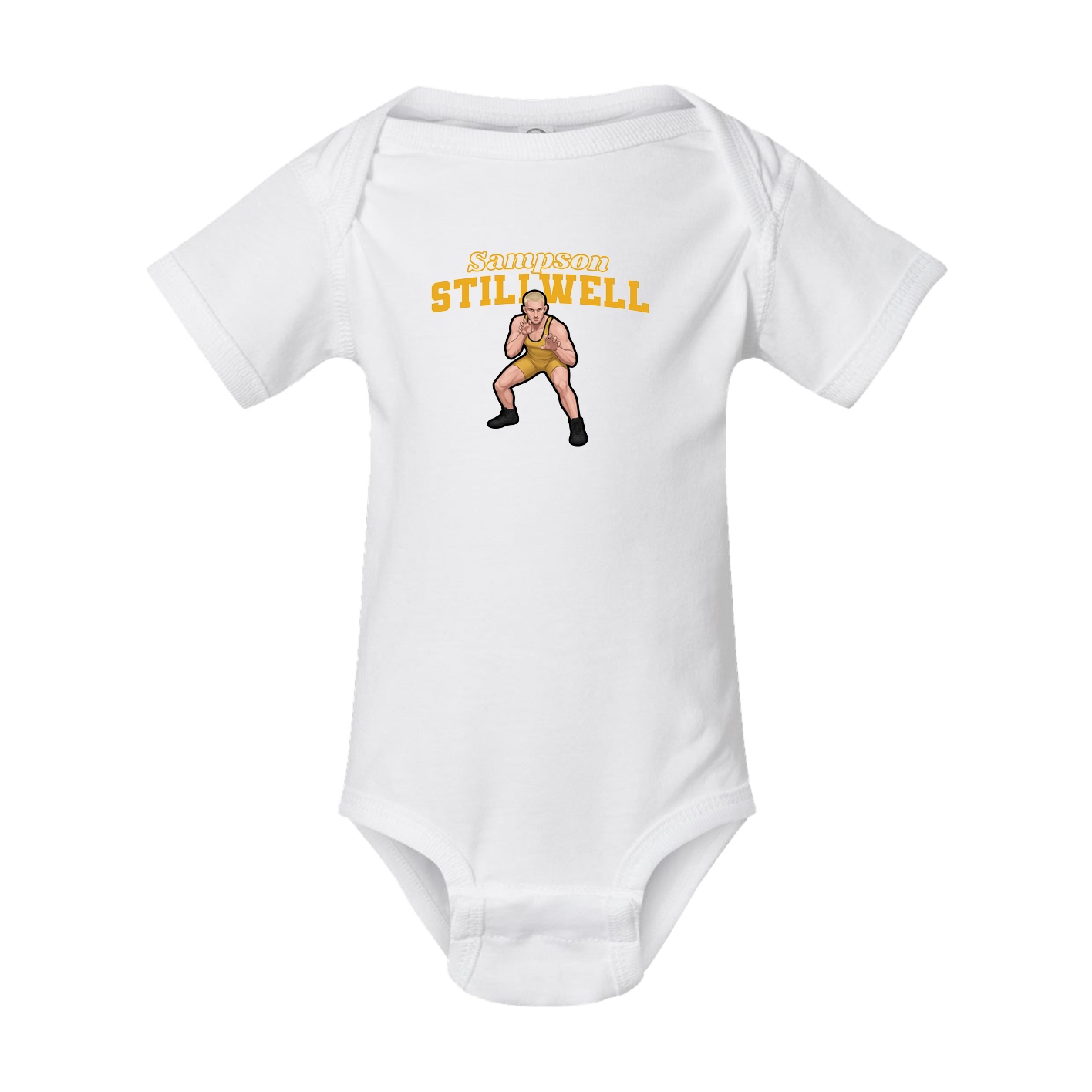 Baby Onesie — Name Arch in White