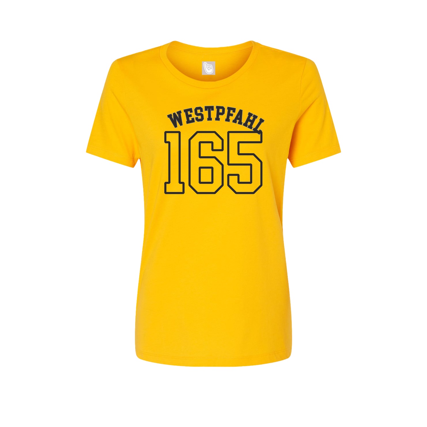 Fitted Women's Tee — Shirsey Arch in Gold
