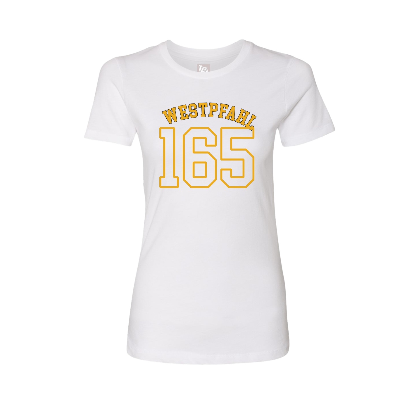 Fitted Women's Tee — Shirsey Arch in White