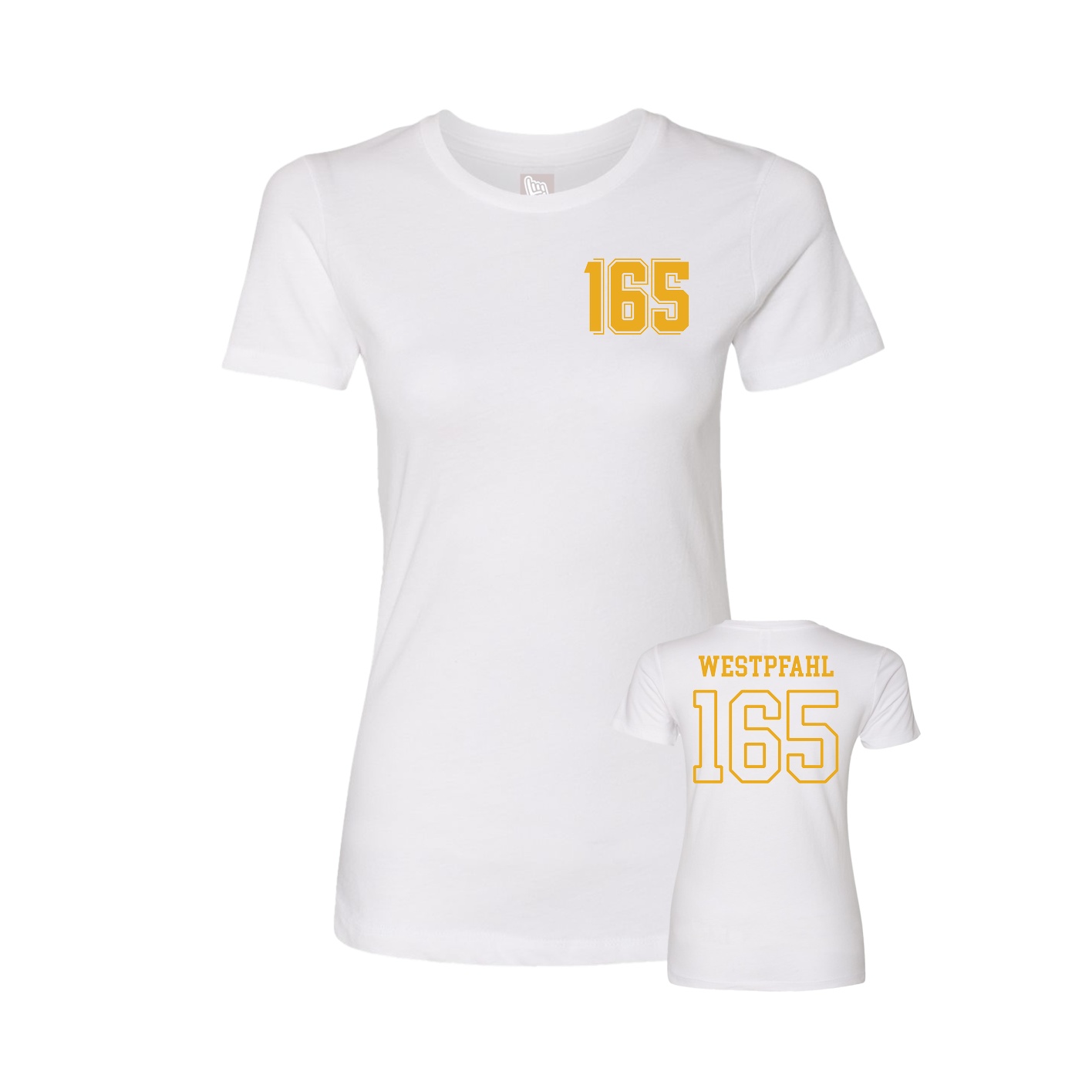 Fitted Women's Tee — Chest Back in White