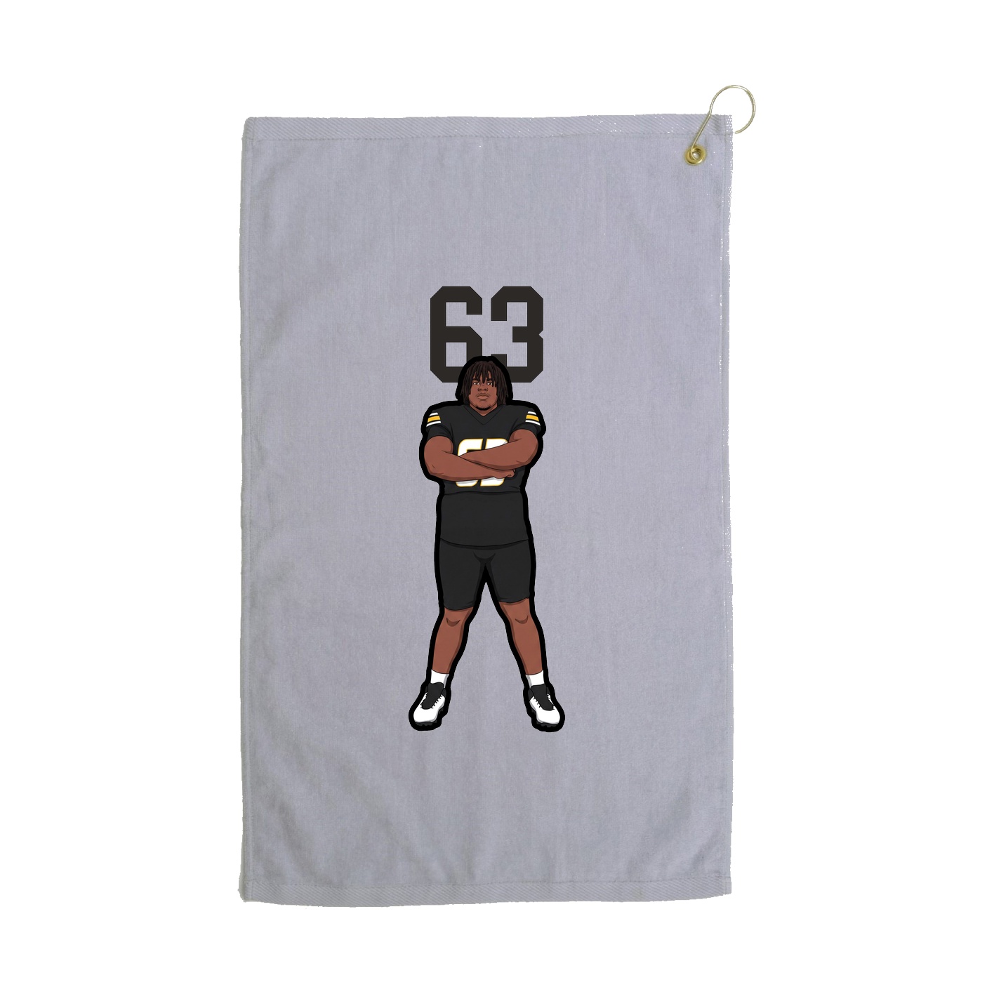 Golf Towel — Number Top in Grey