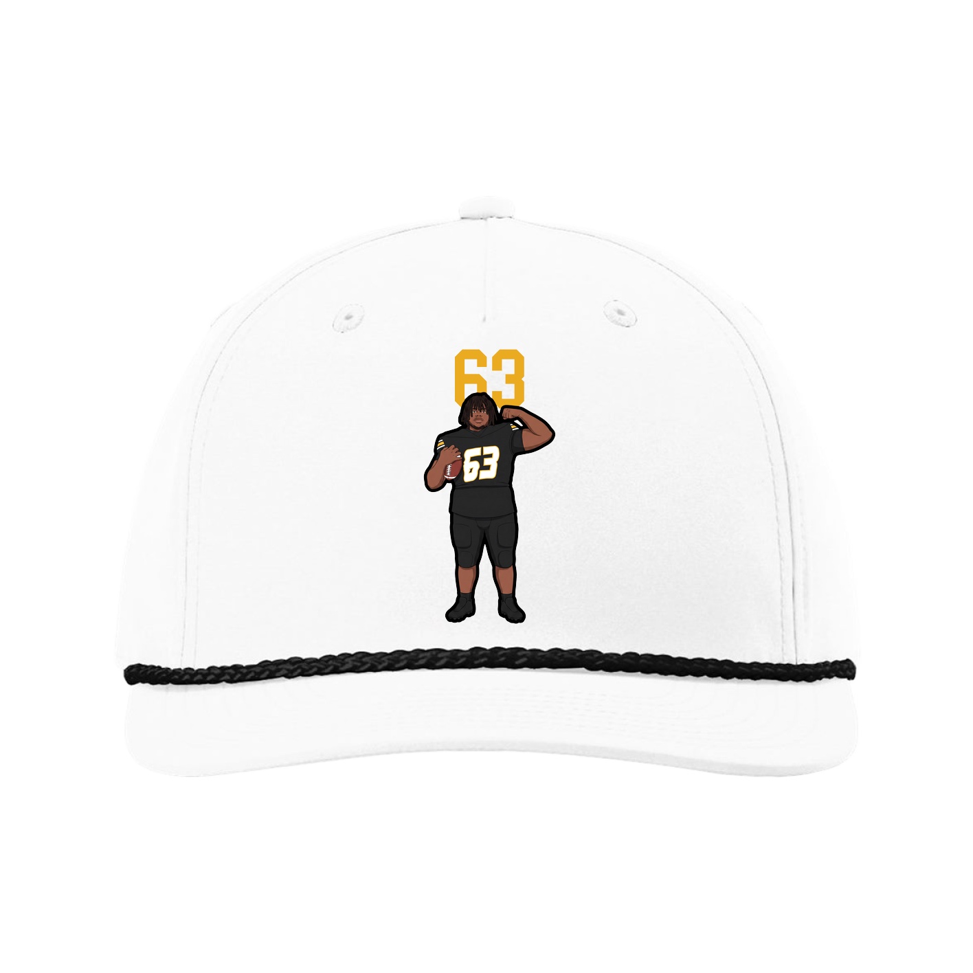 Five-Panel Classic Rope Cap — Number Top in White
