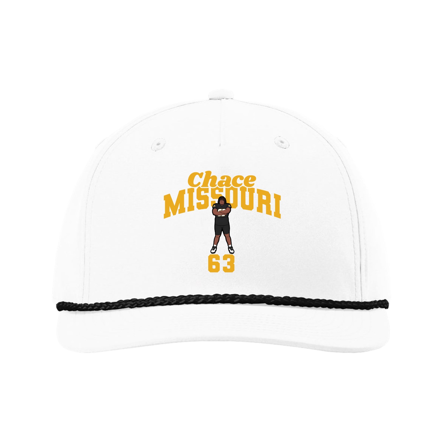 Five-Panel Classic Rope Cap — Signature Arch in White