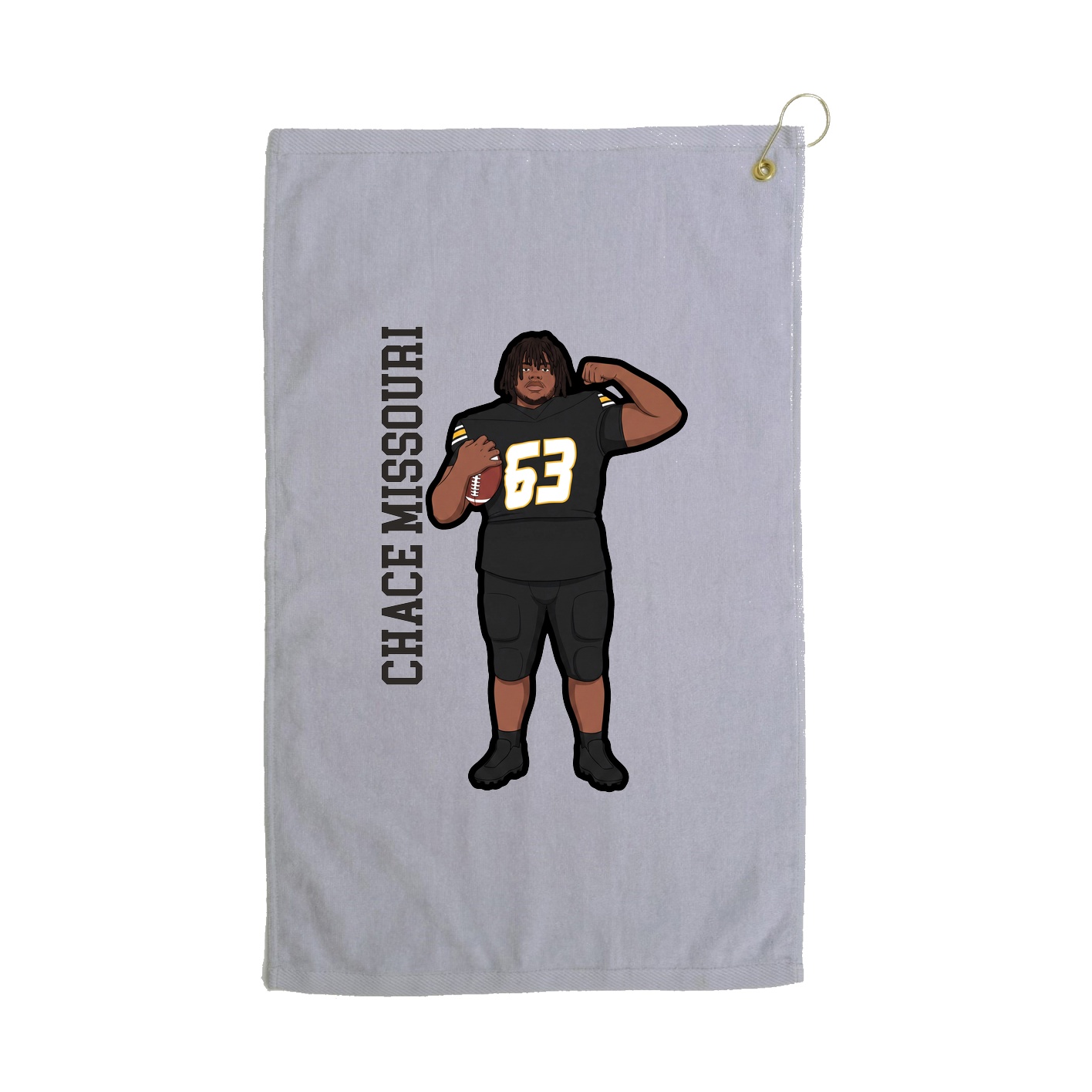 Golf Towel — Name Vertical in Grey
