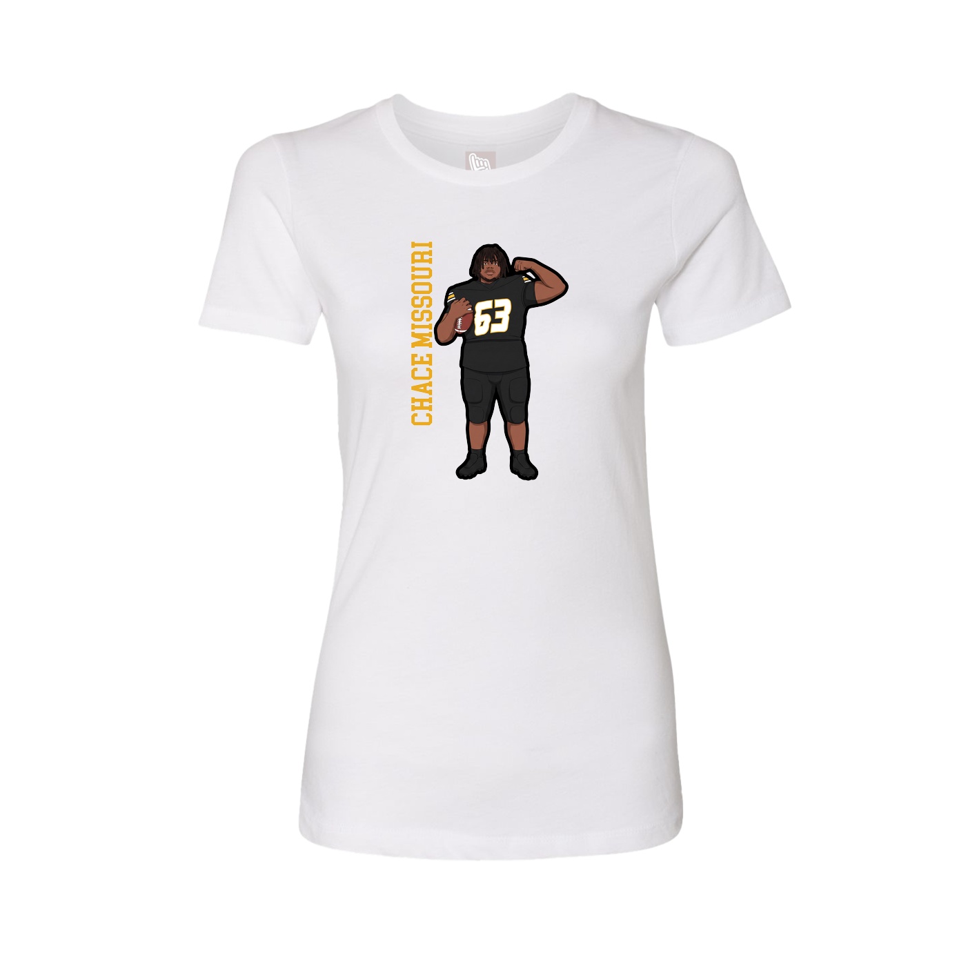 Fitted Women's Tee — Name Vertical in White