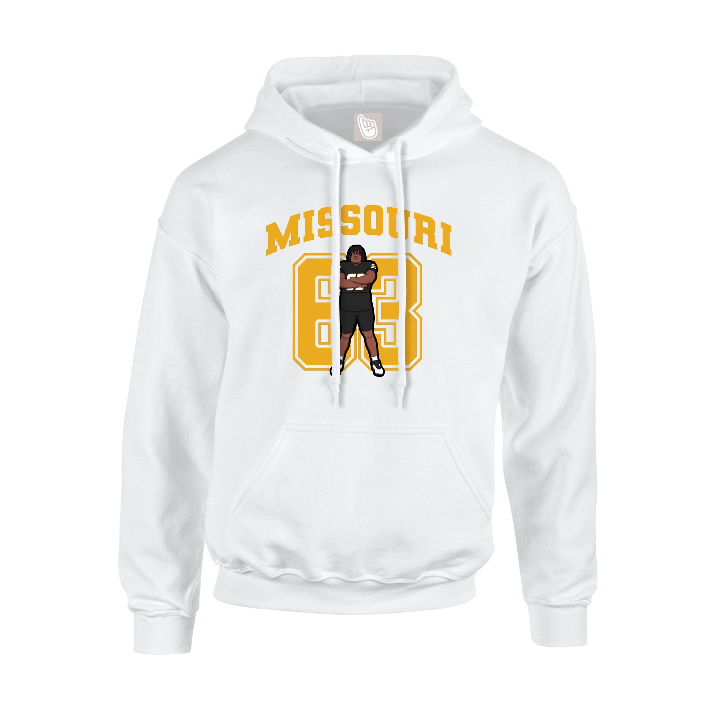 Hoodie — Number in White