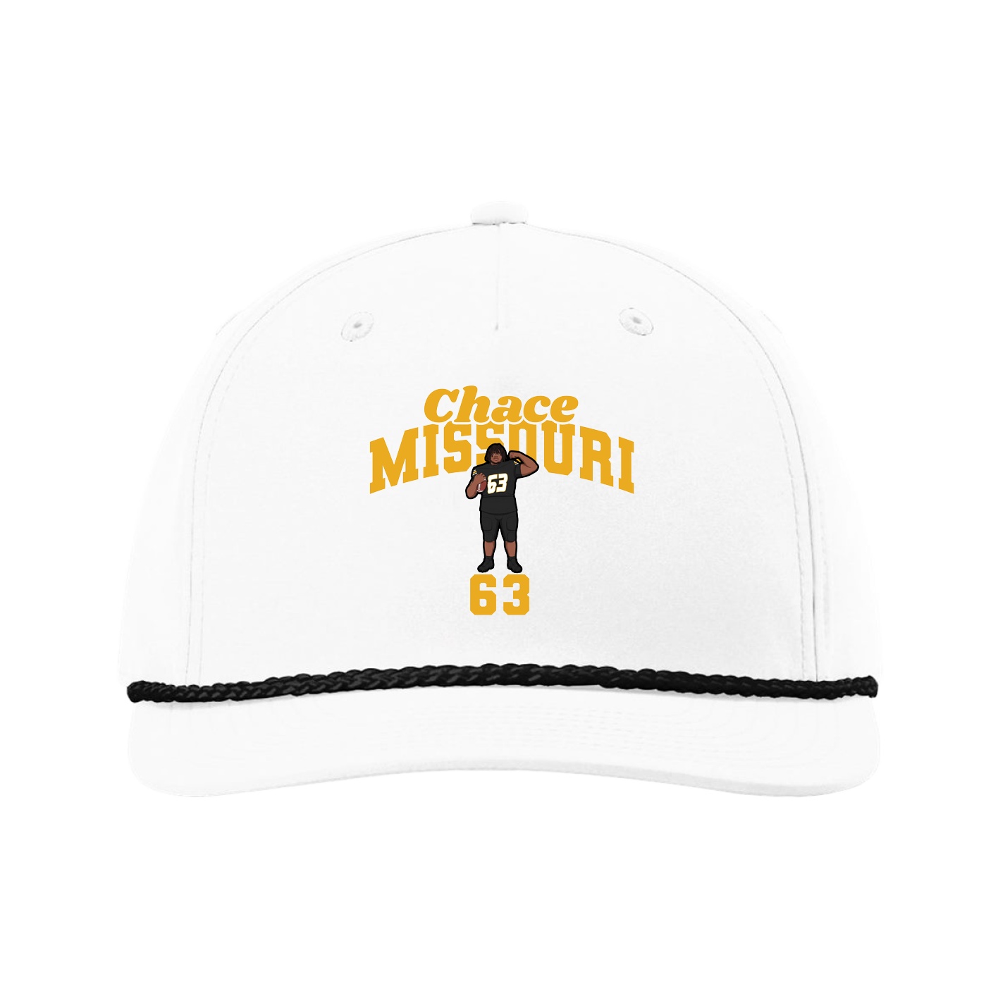 Five-Panel Classic Rope Cap — Signature Arch in White