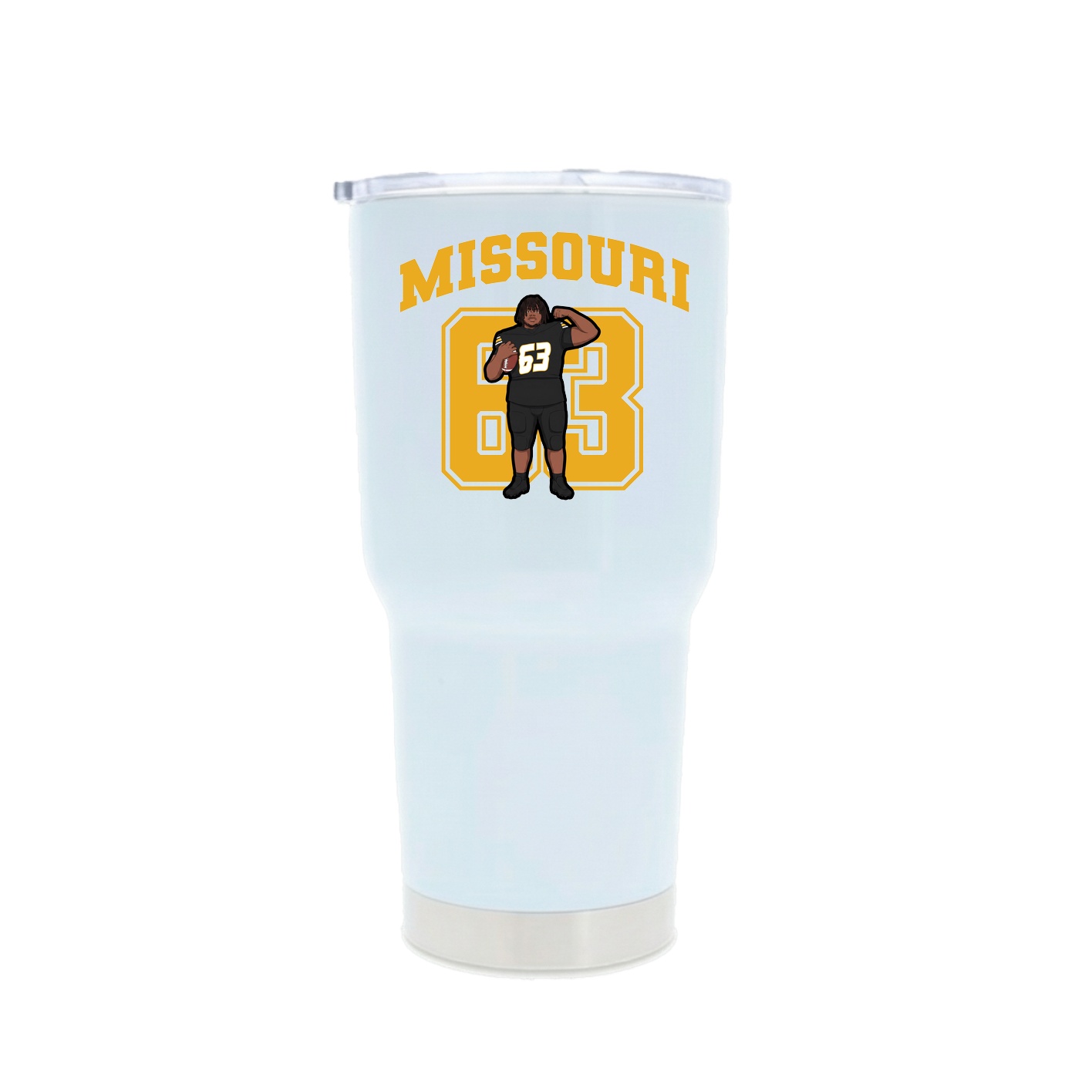 30oz Stainless Steel Tumbler — Number in White