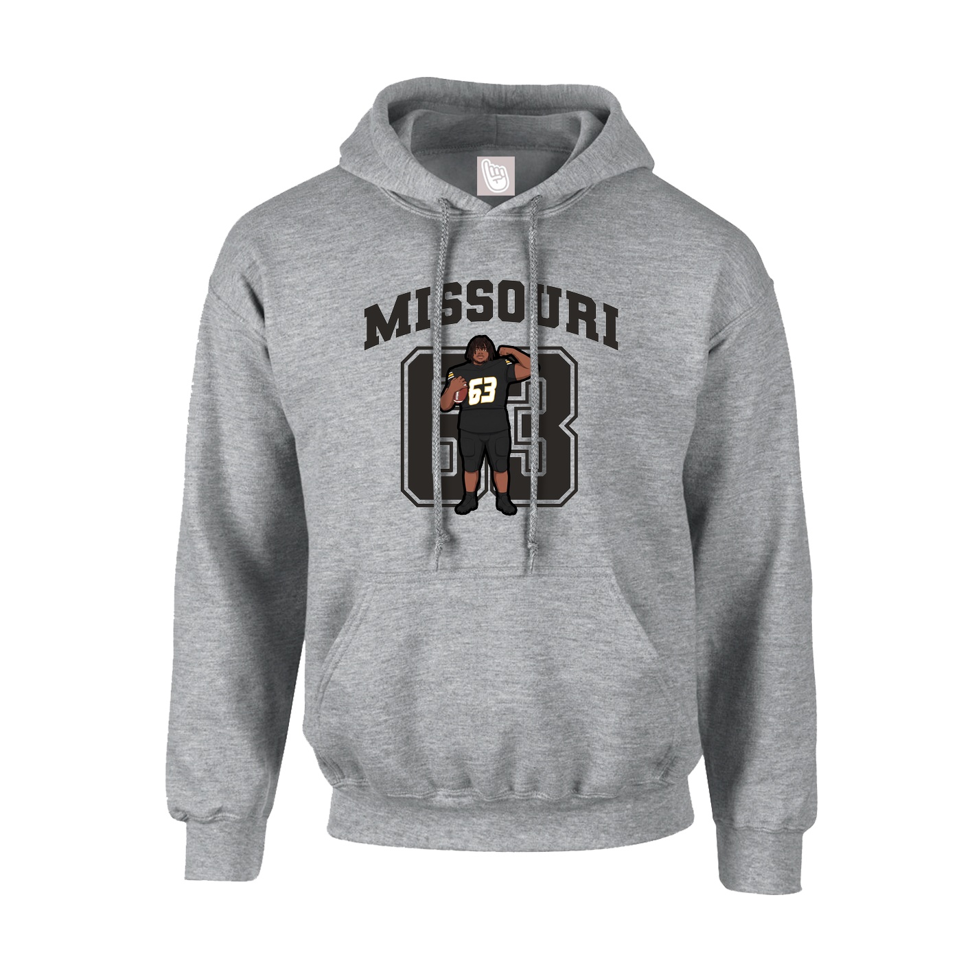 Youth Hoodie — Number in Grey
