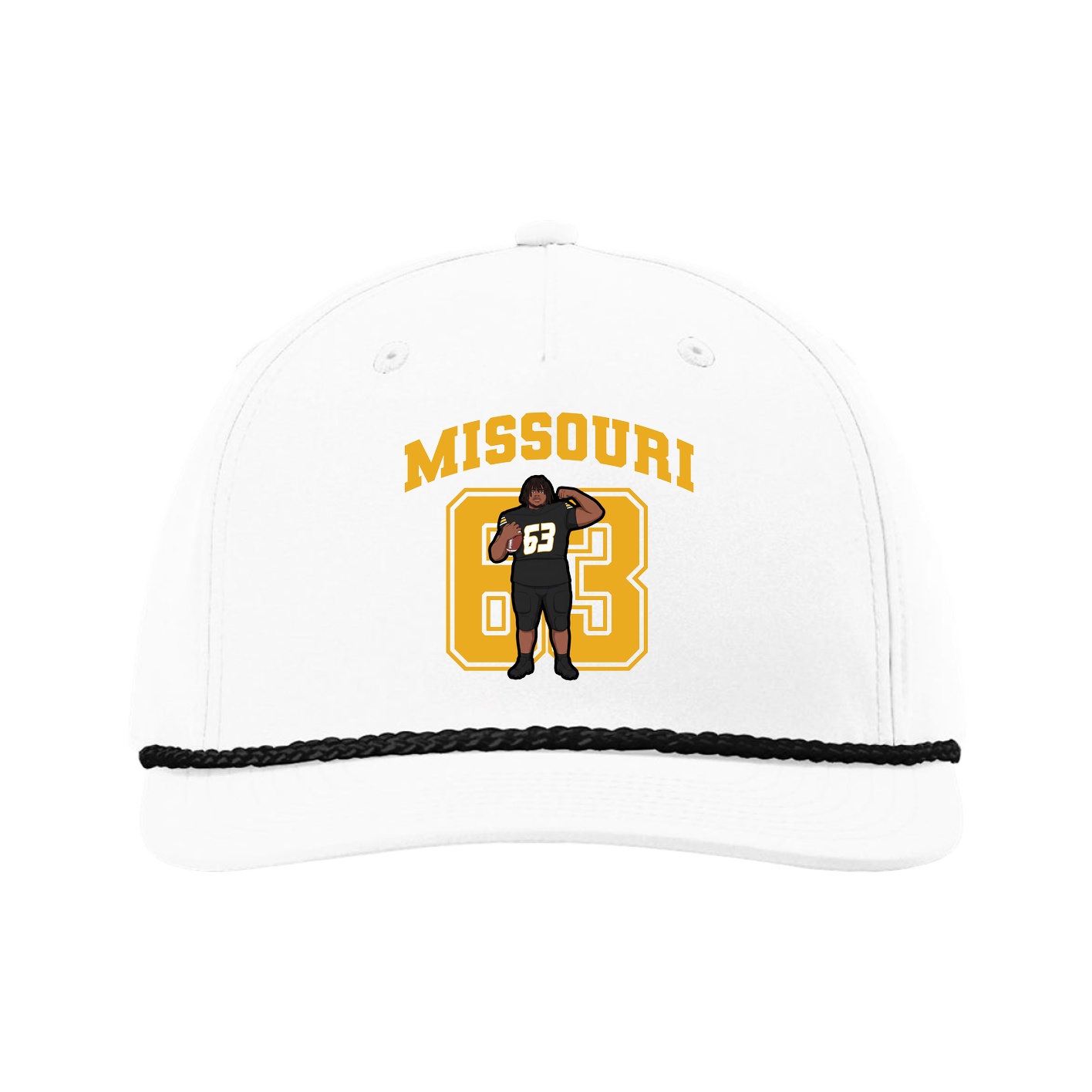 Five-Panel Classic Rope Cap — Number in White