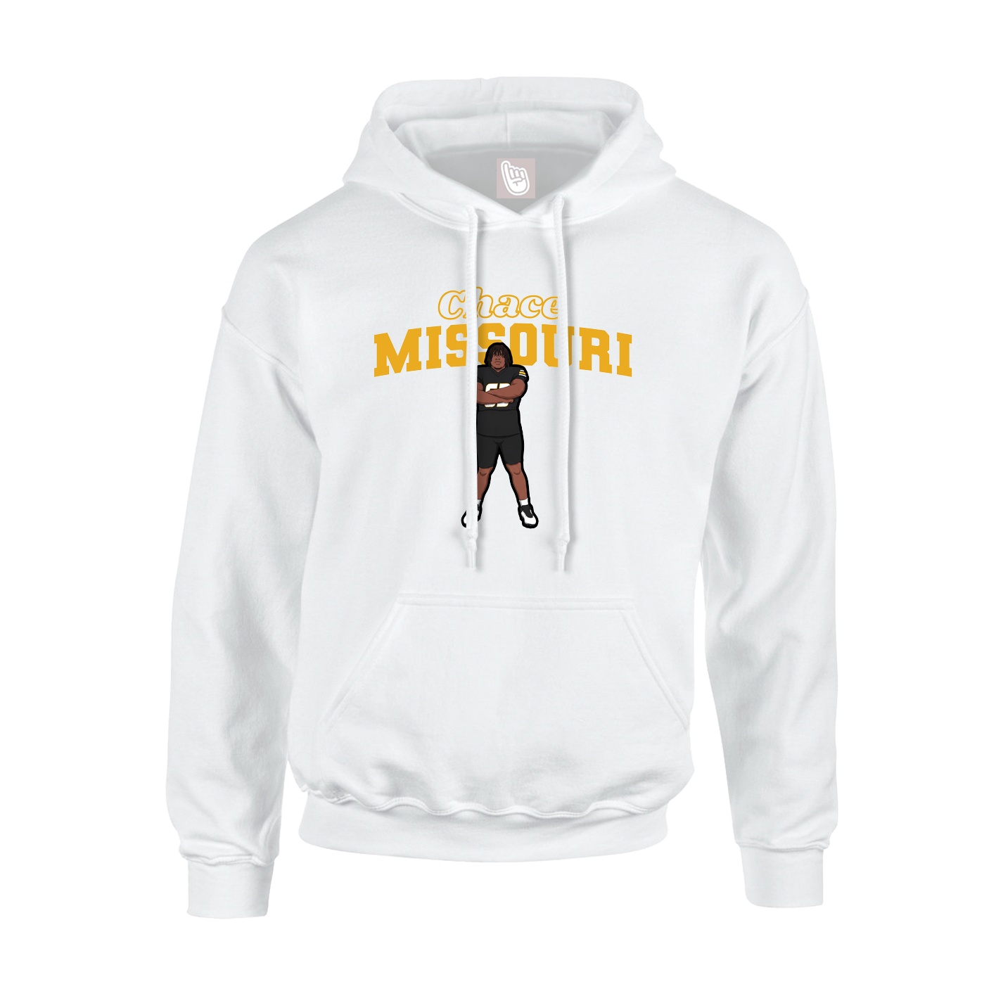 Youth Hoodie — Name Arch in White