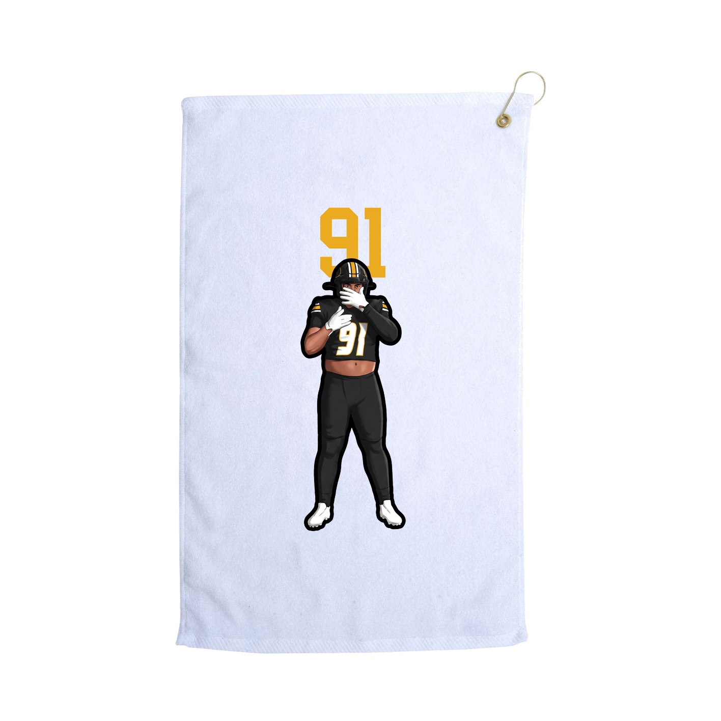 Golf Towel — Number Top in White