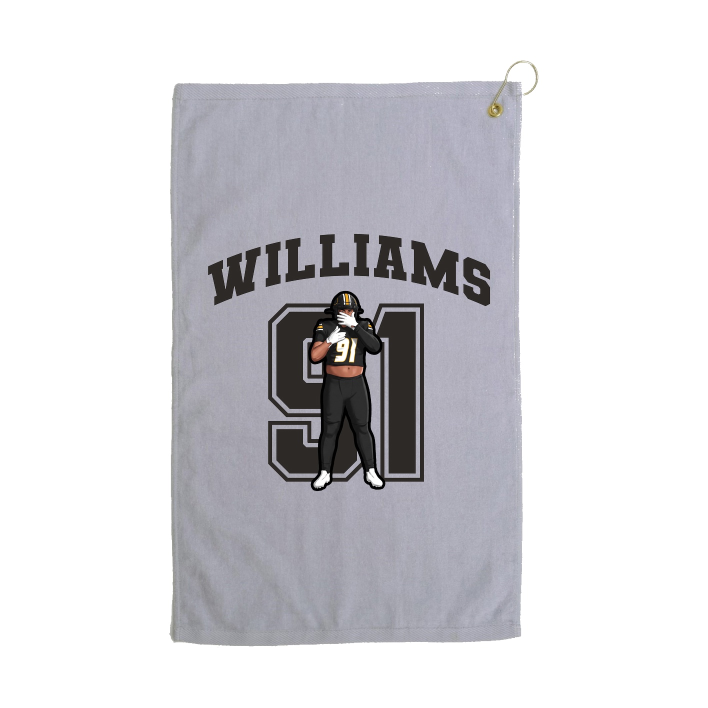 Golf Towel — Number in Grey