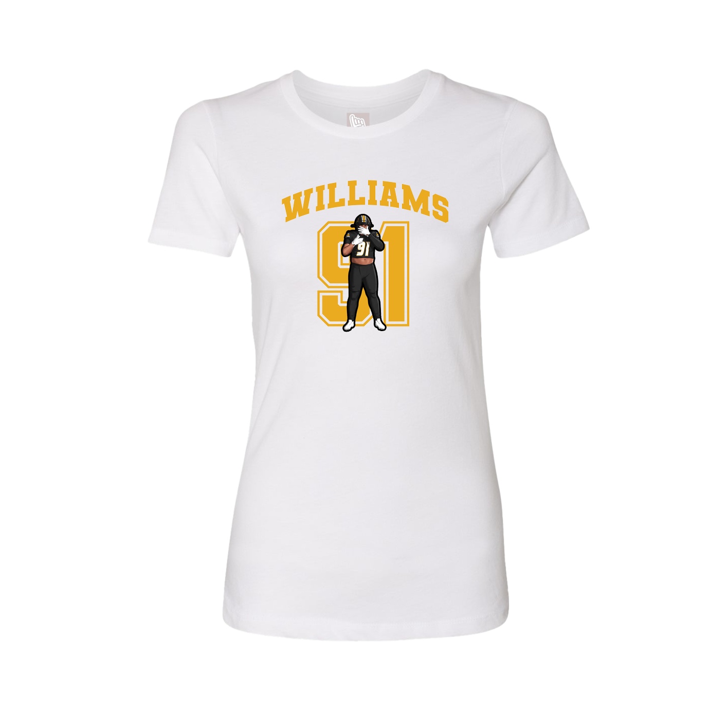 Fitted Women's Tee — Number in White