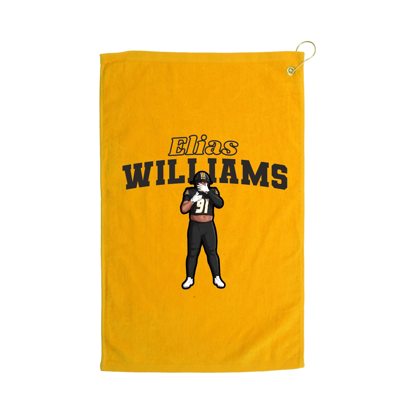 Golf Towel — Name Arch in Gold