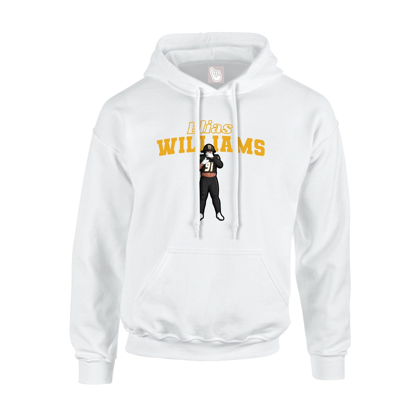 Hoodie — Name Arch in White