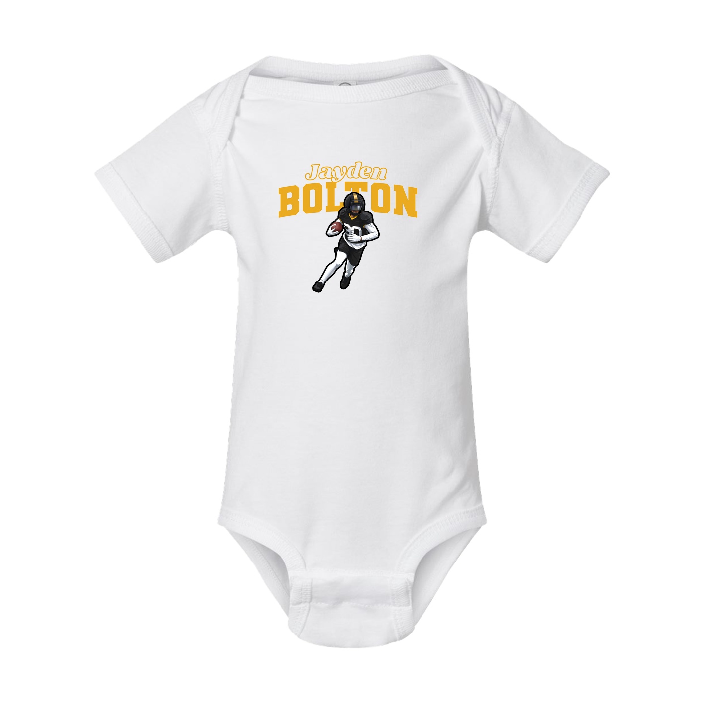 Baby Onesie — Name Arch in White