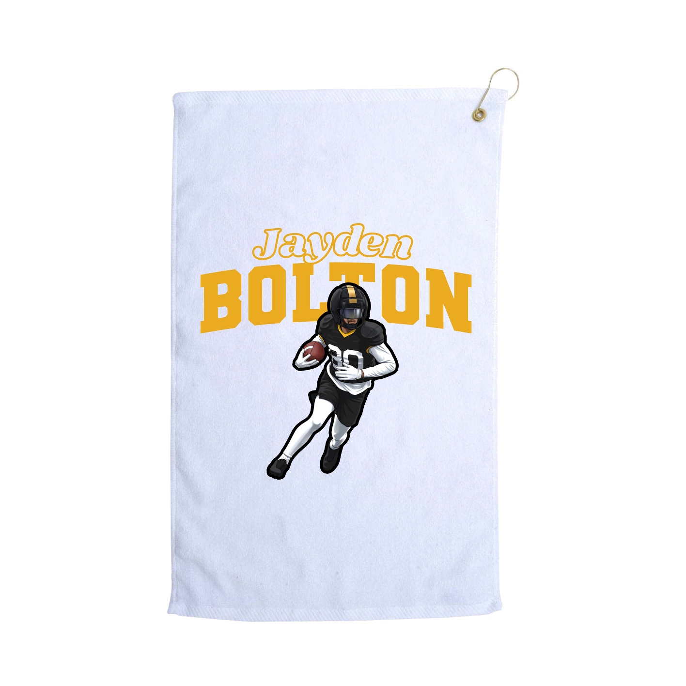 Golf Towel — Name Arch in White