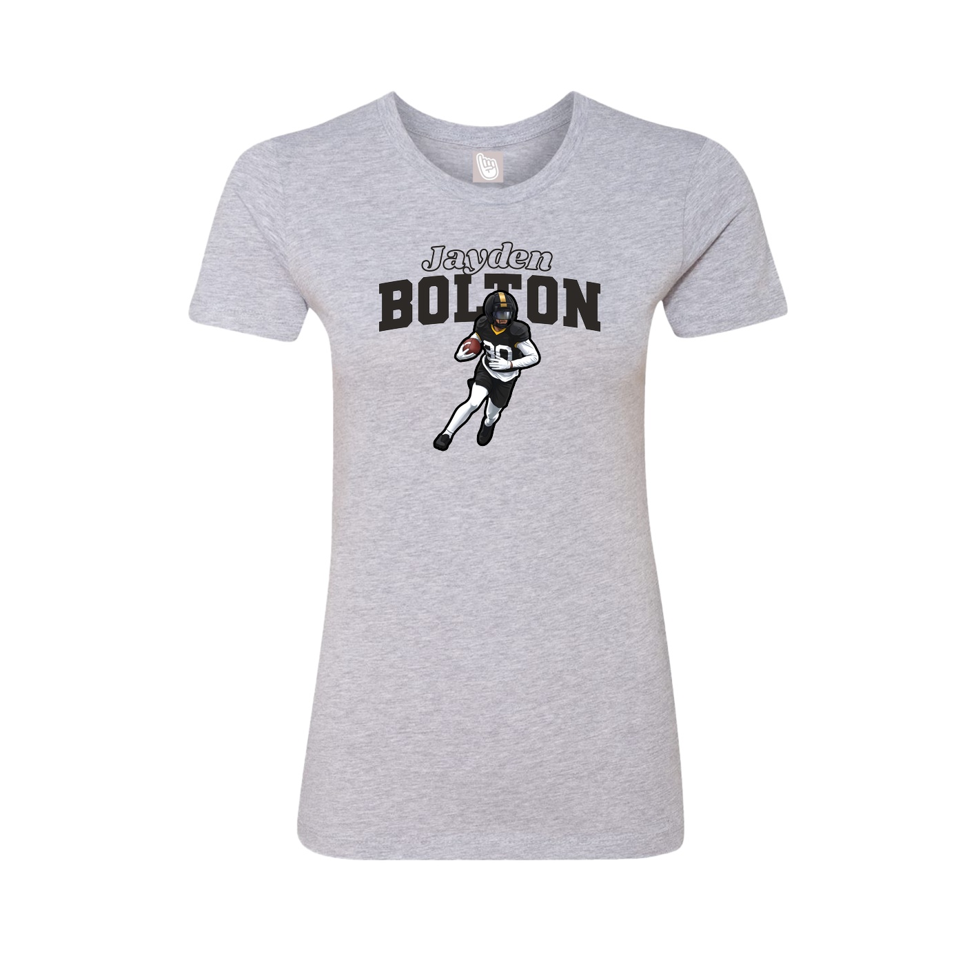 Fitted Women's Tee — Name Arch in Grey