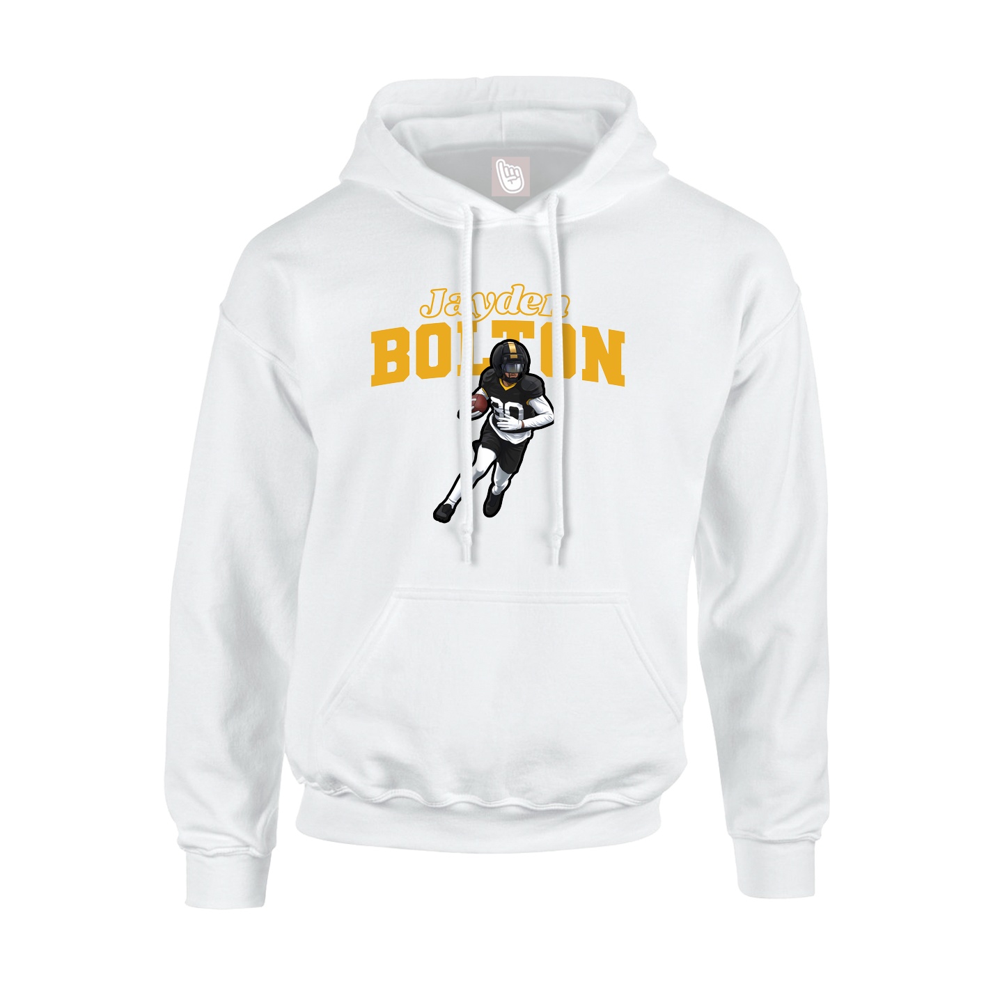 Hoodie — Name Arch in White
