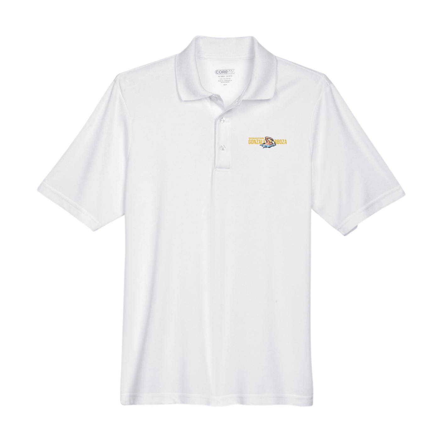 Performance Polo — Player Name in White