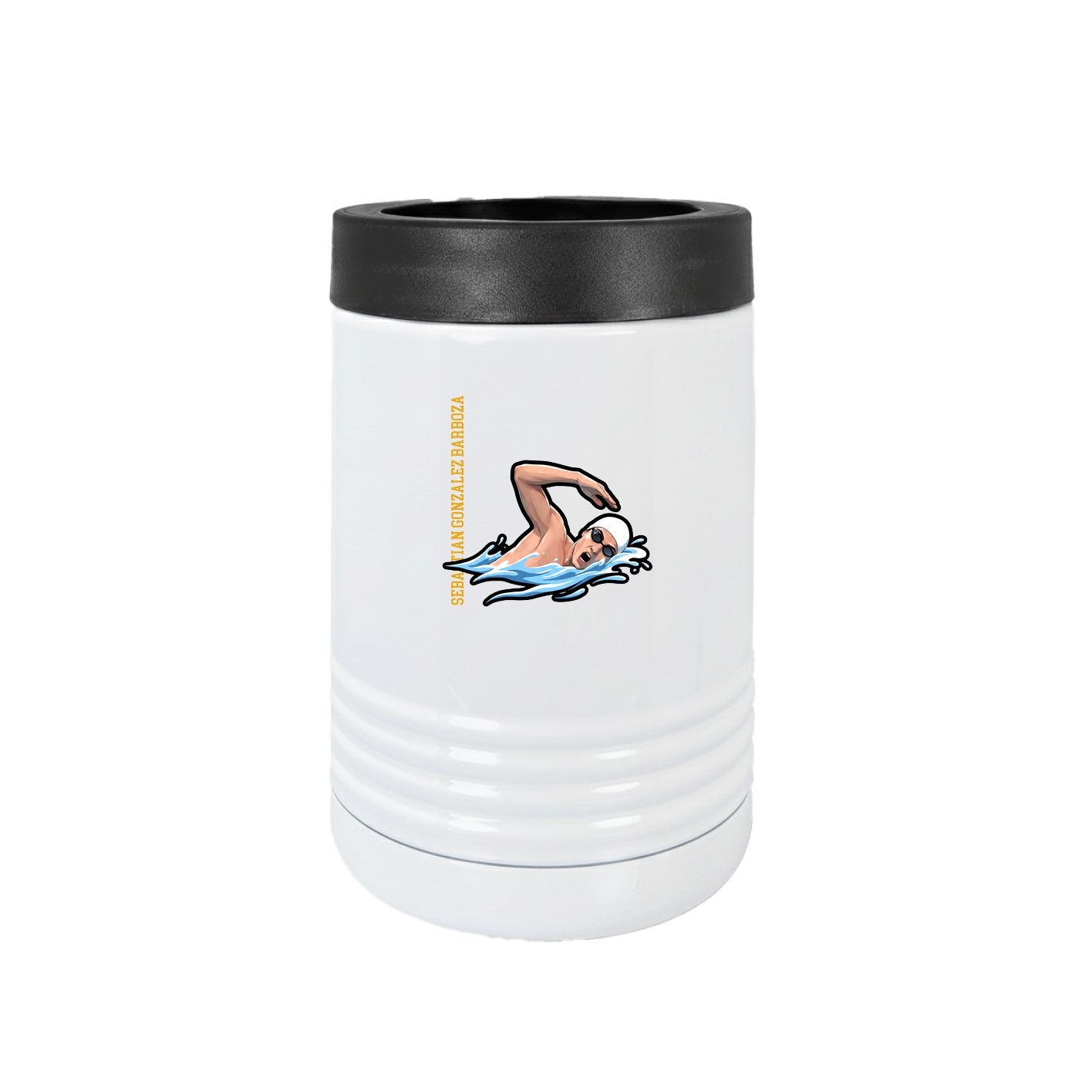 Beverage Holder — Name Vertical in White