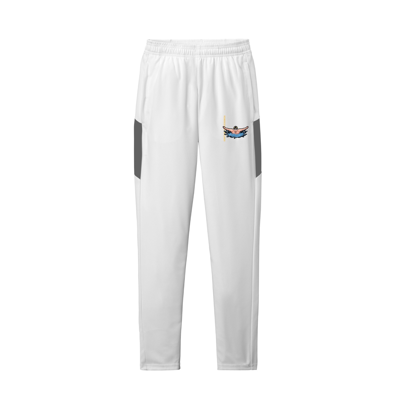 Team Travel Pant — Name Vertical in White/Grey