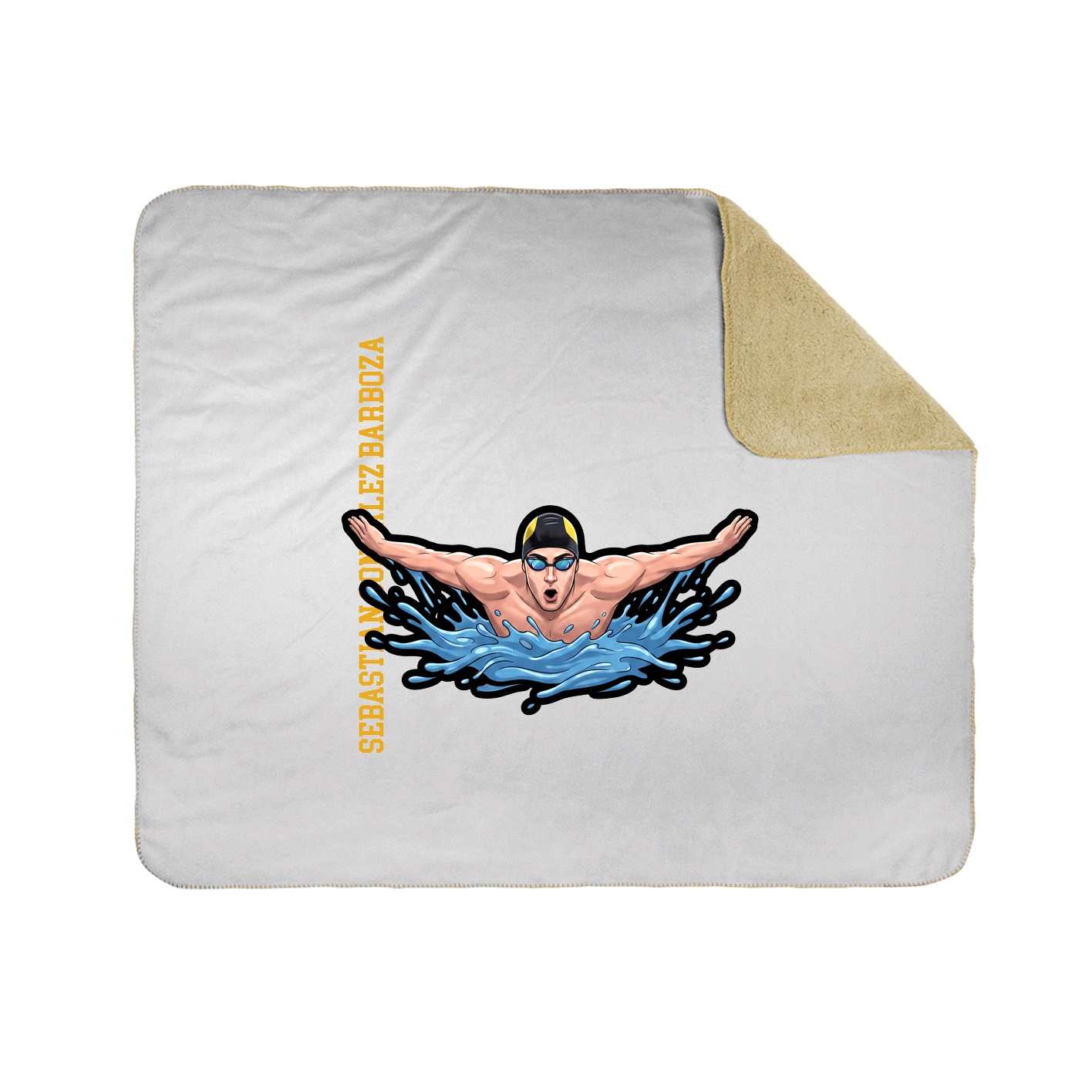 Throw Blanket — Name Vertical in White