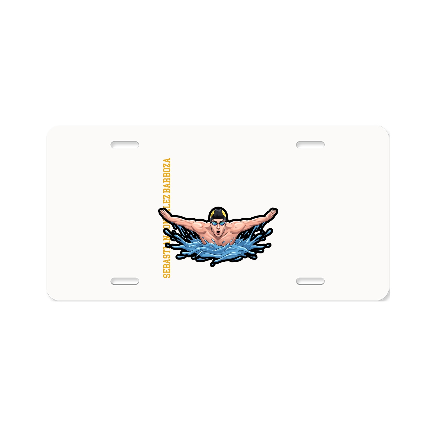 License Plate — Name Vertical in Classic