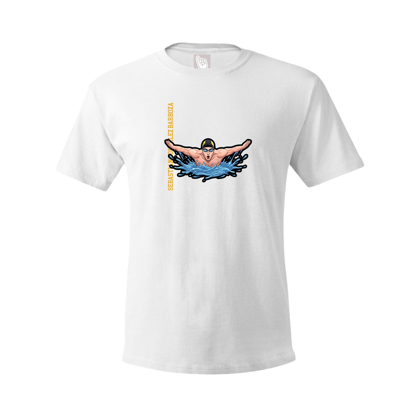 Tee — Name Vertical in White