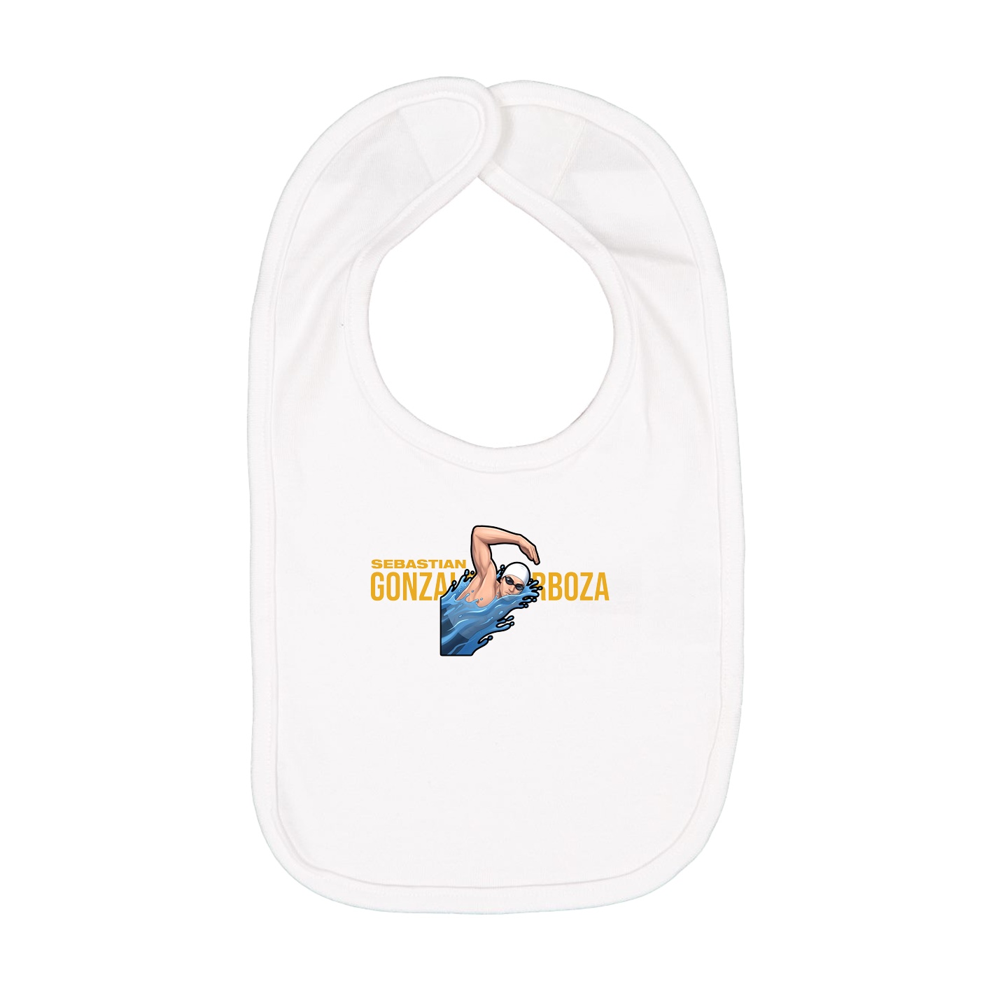 Infant Bib — Player Name in White