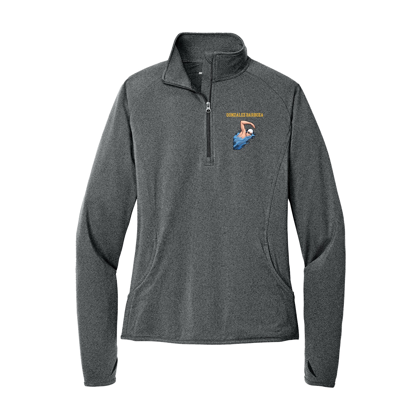 Women's Q-Zip Pullover — Shirsey in Grey