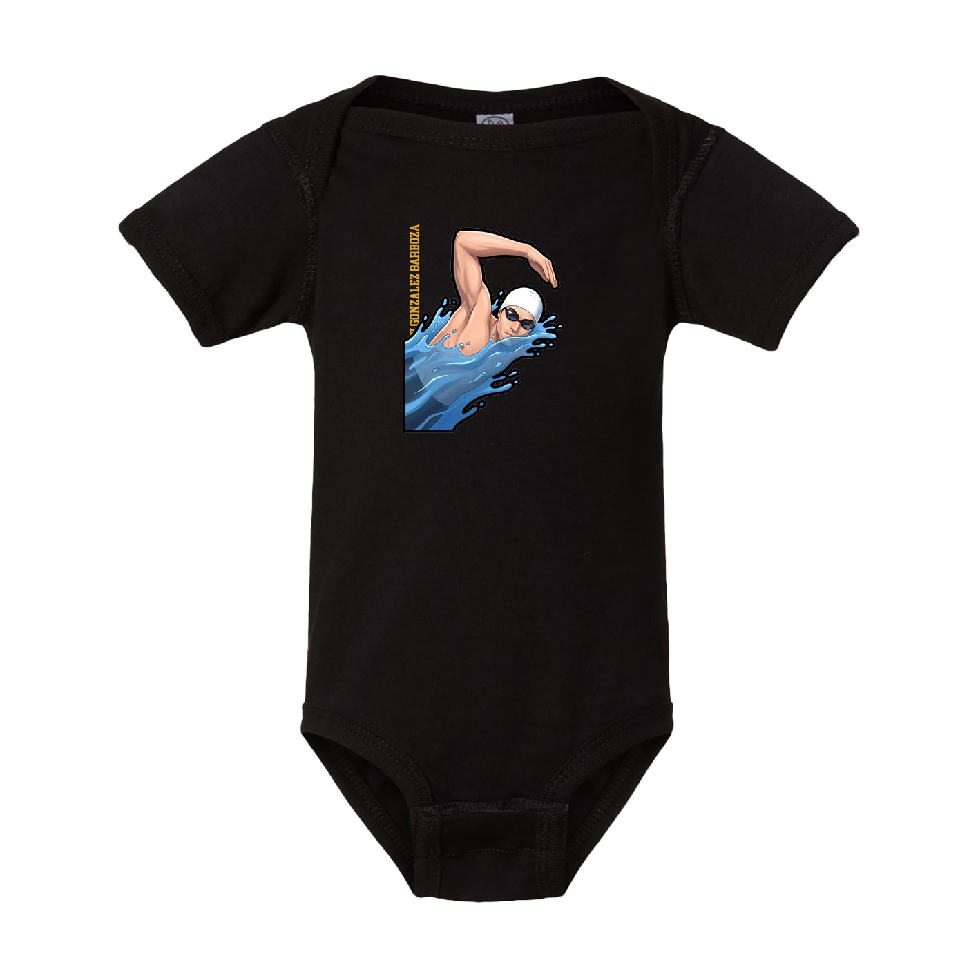 Baby Onesie — Name Vertical in Black
