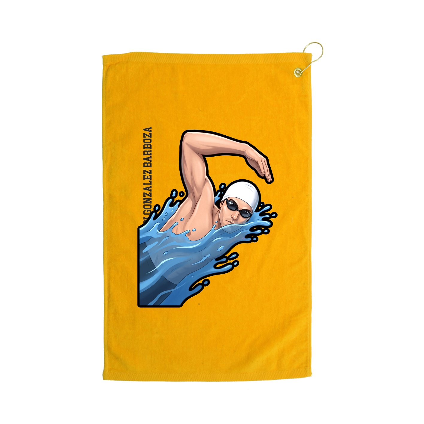 Golf Towel — Name Vertical in Gold