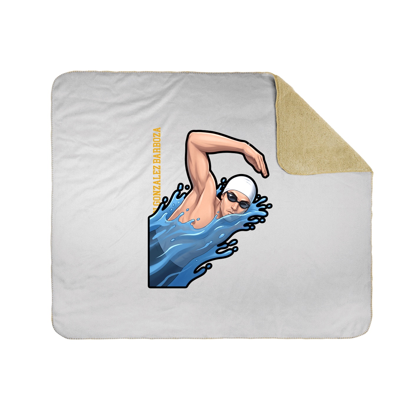 Throw Blanket — Name Vertical in White