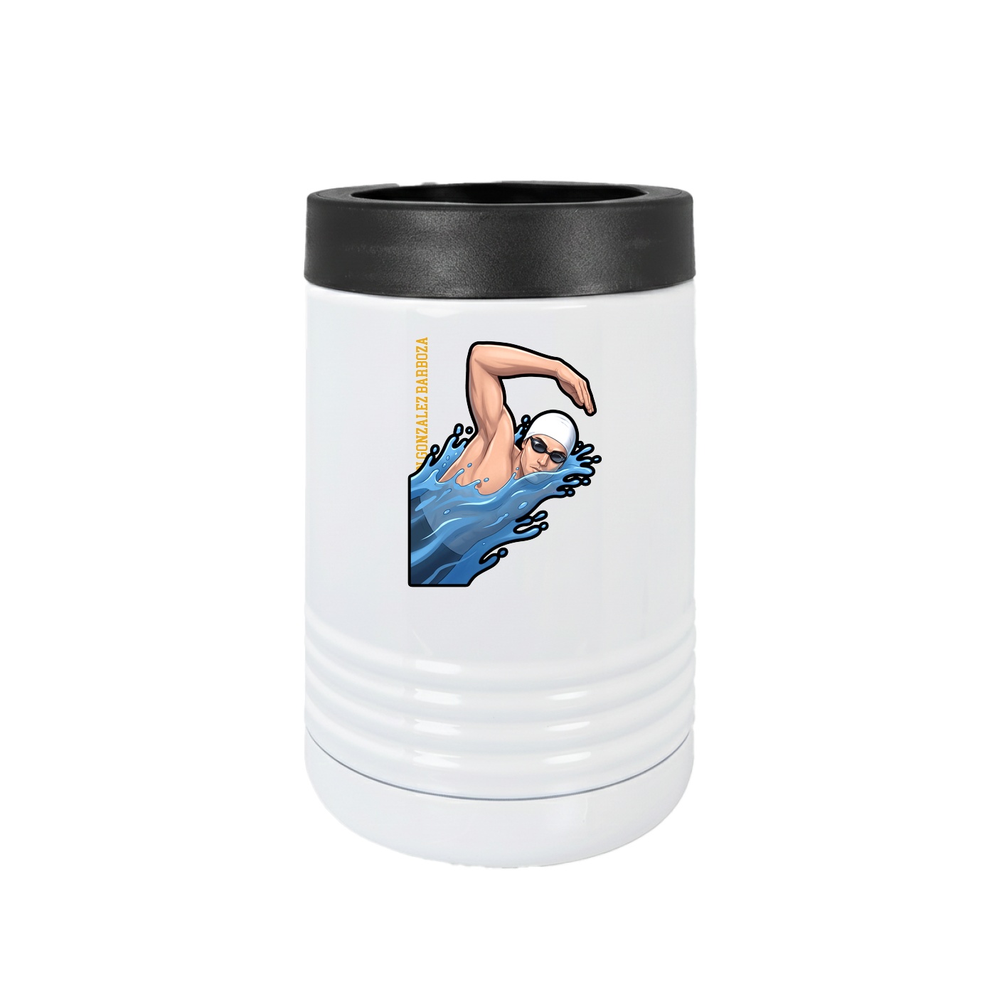 Beverage Holder — Name Vertical in White