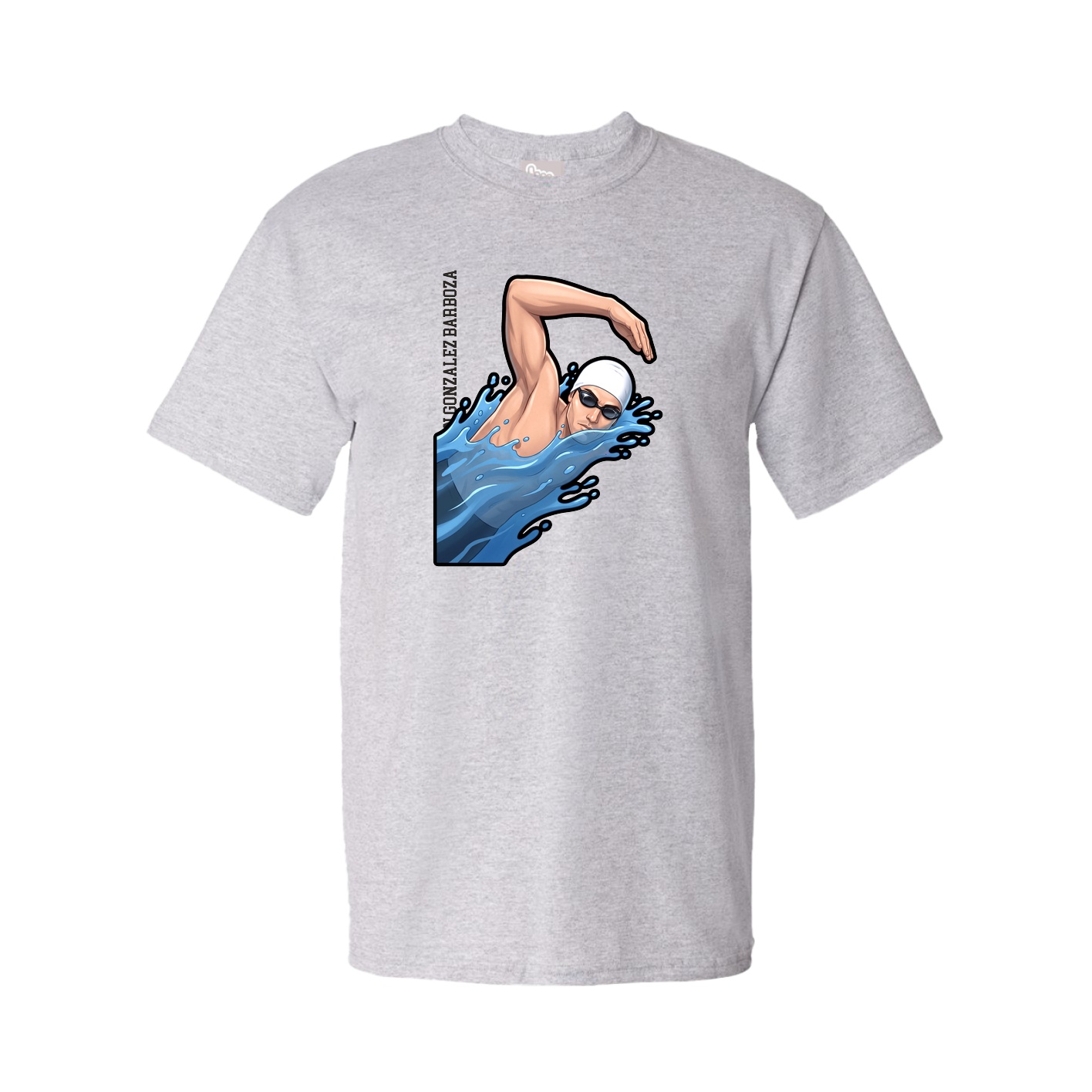 Tee — Name Vertical in Grey