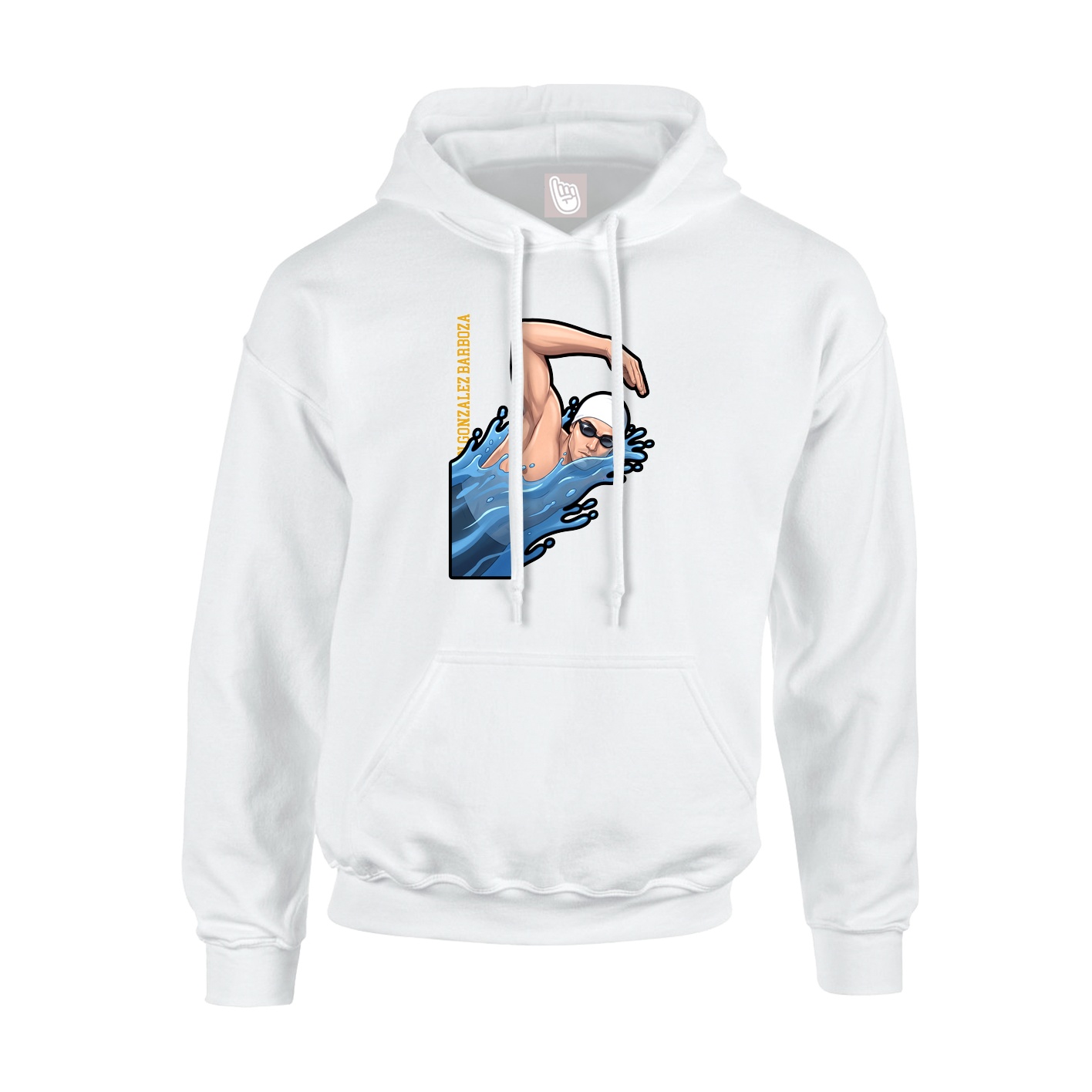 Hoodie — Name Vertical in White