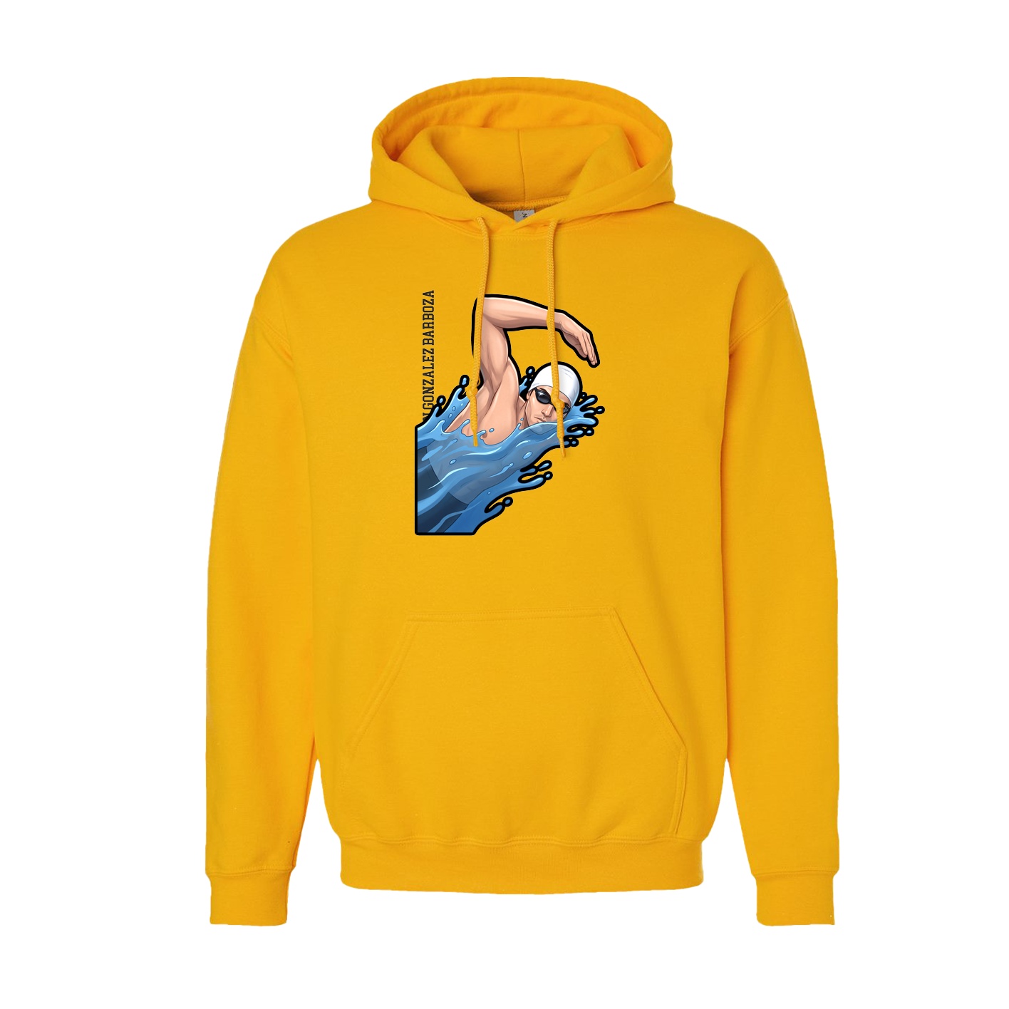 Youth Hoodie — Name Vertical in Gold