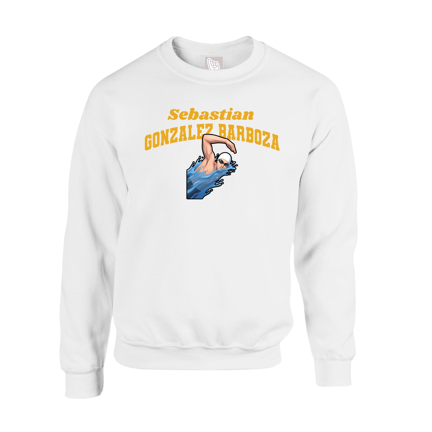 Fleece Crew — Signature Arch in White