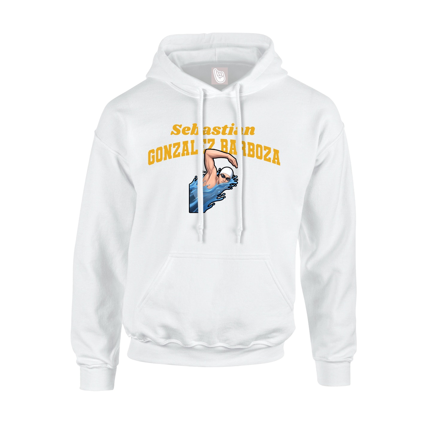 Youth Hoodie — Signature Arch in White