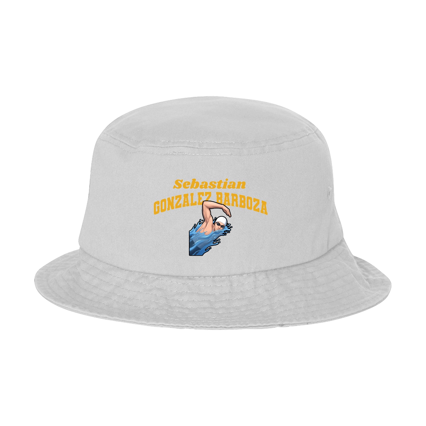Bucket Cap — Signature Arch in White