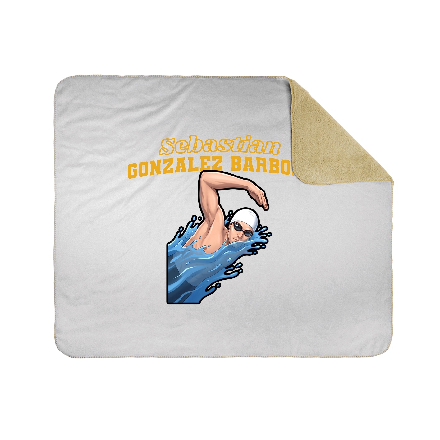 Throw Blanket — Name Arch in White