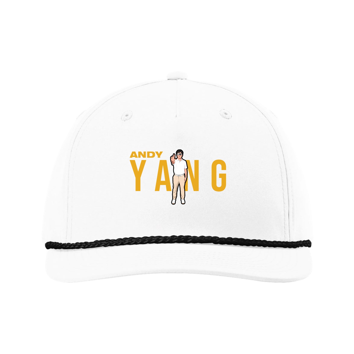 Five-Panel Classic Rope Cap — Player Name in White