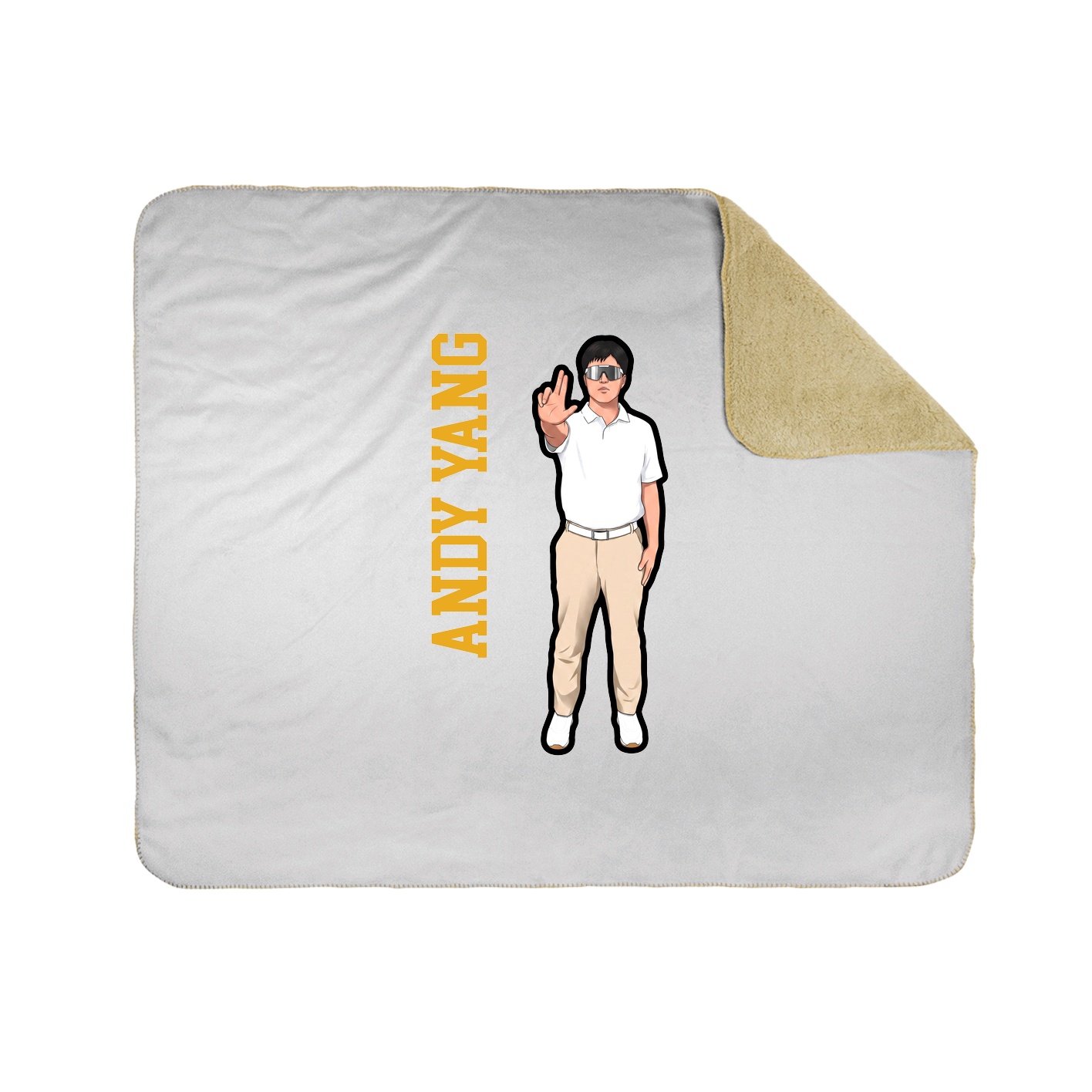 Throw Blanket — Name Vertical in White